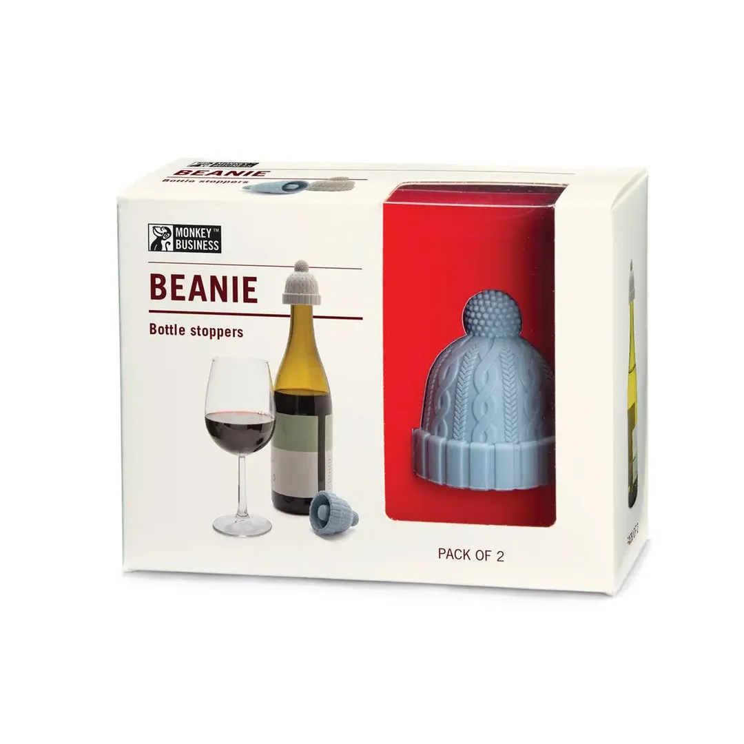 Blue & Grey Beanie - Pack of 2 | Bottle Stoppers