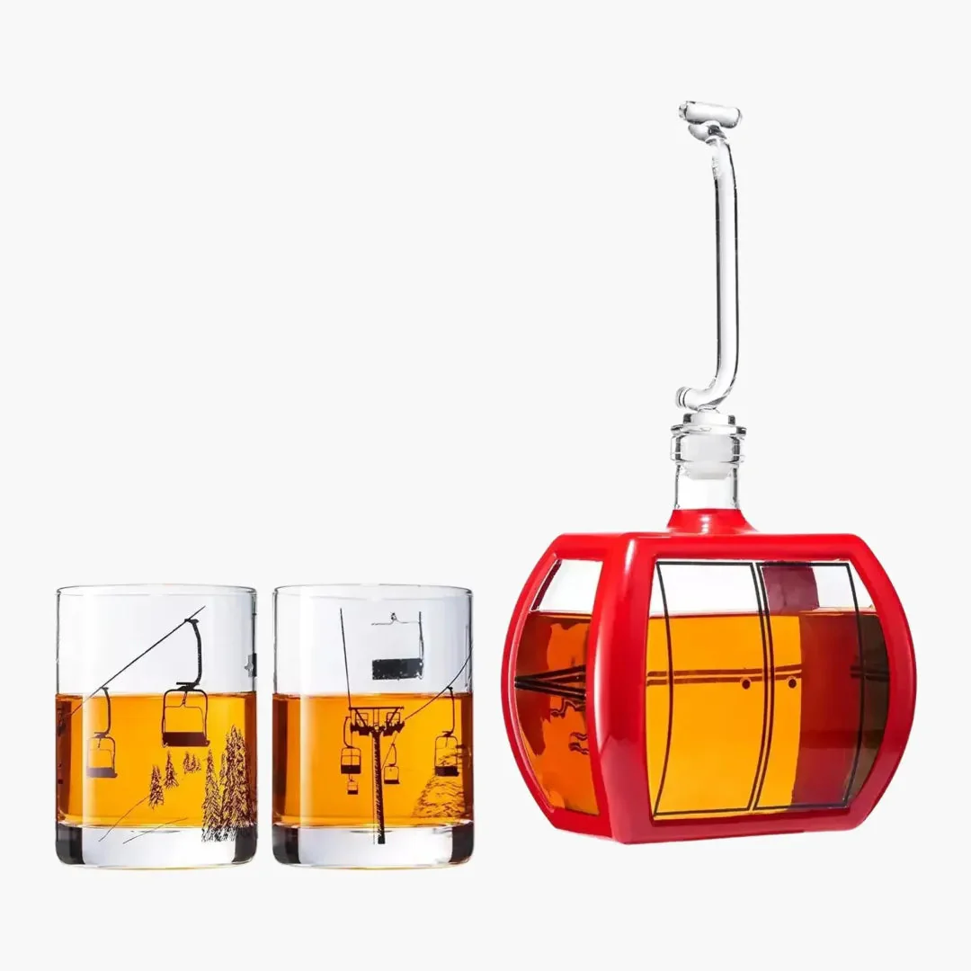 Gondola Wine & Whiskey Decanter - 34 OZ & Two 10 Oz Glasses - Image 2