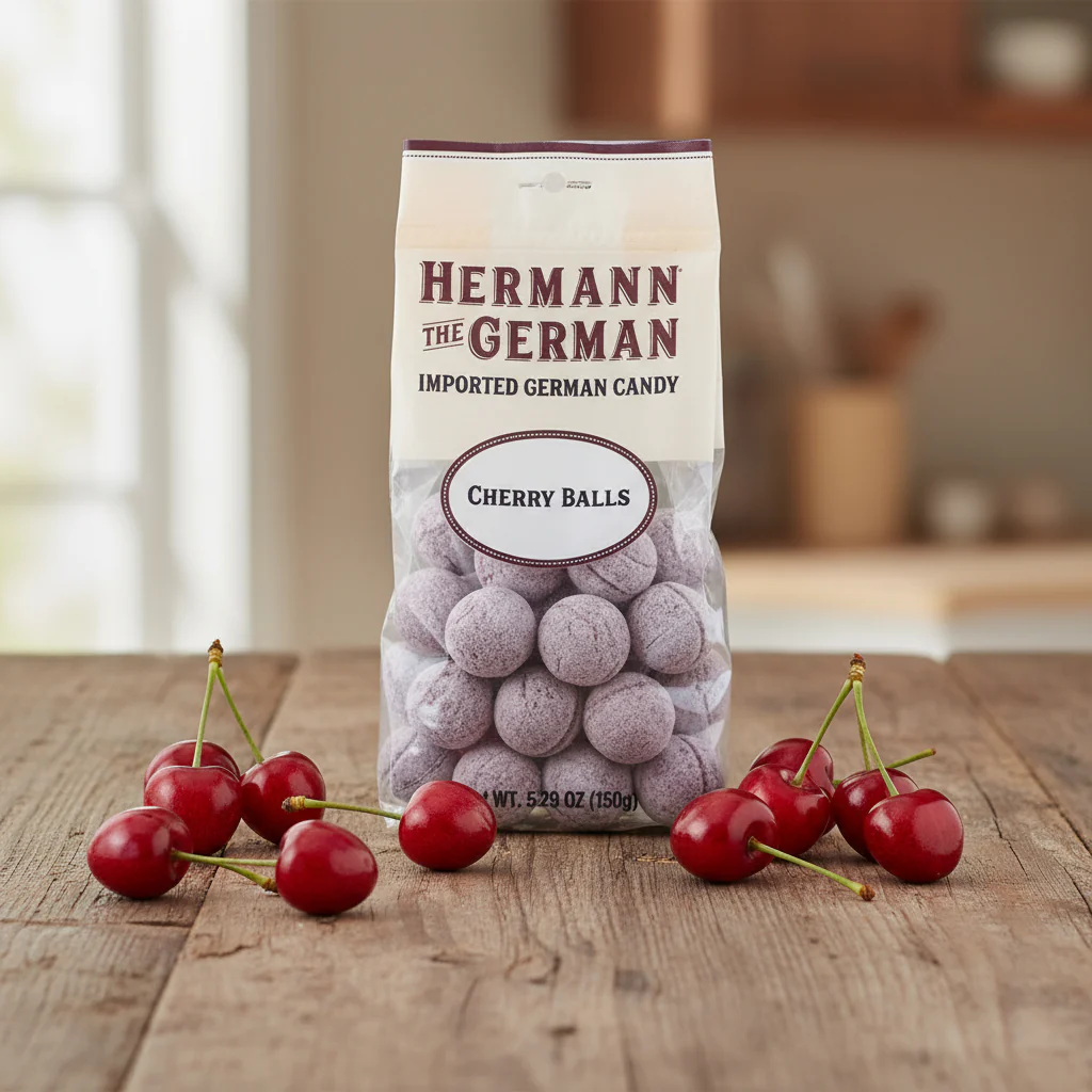 Hermann the German Cherry Balls Candy