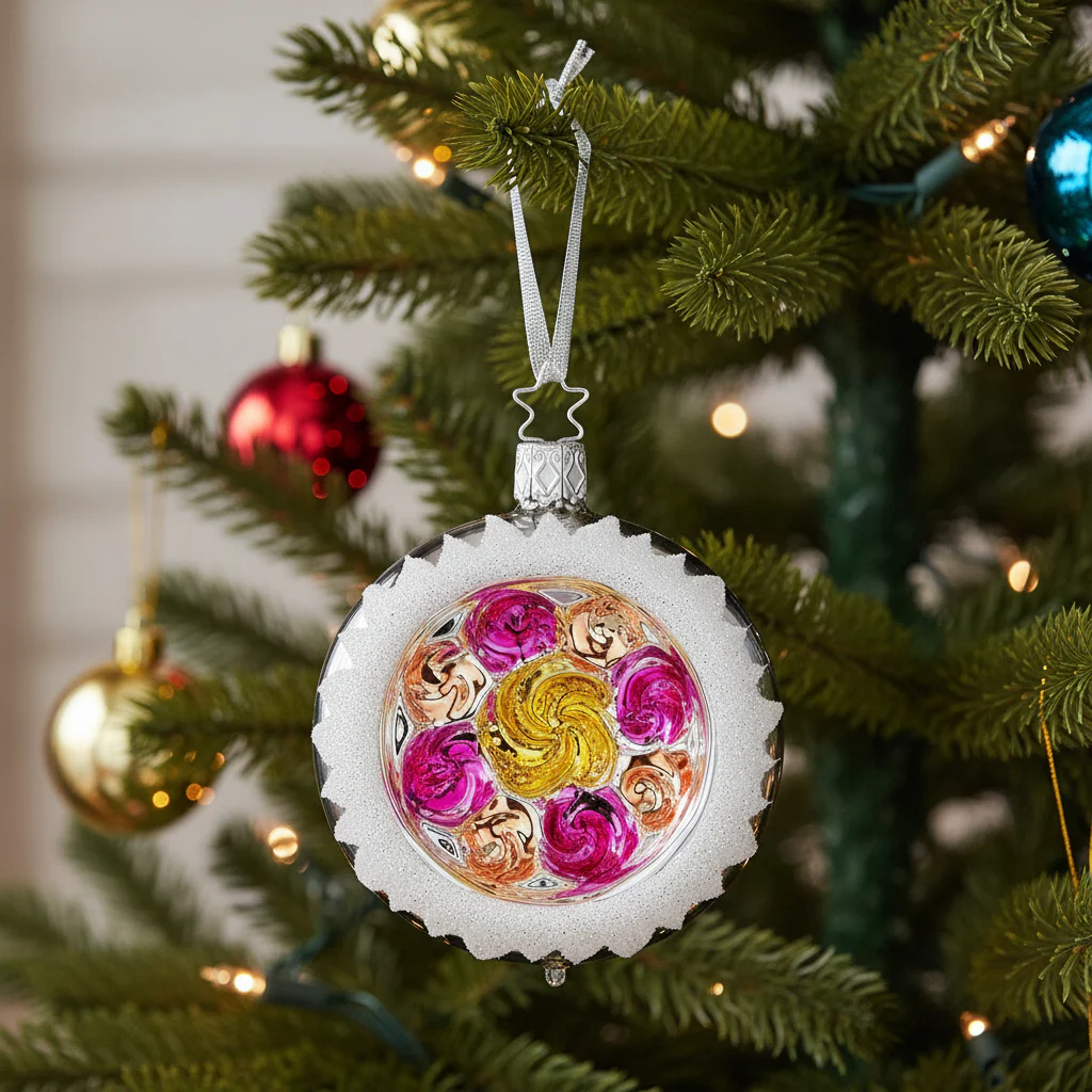 Inge Glass "Ornament Reflections" Ornament, Pink or Green