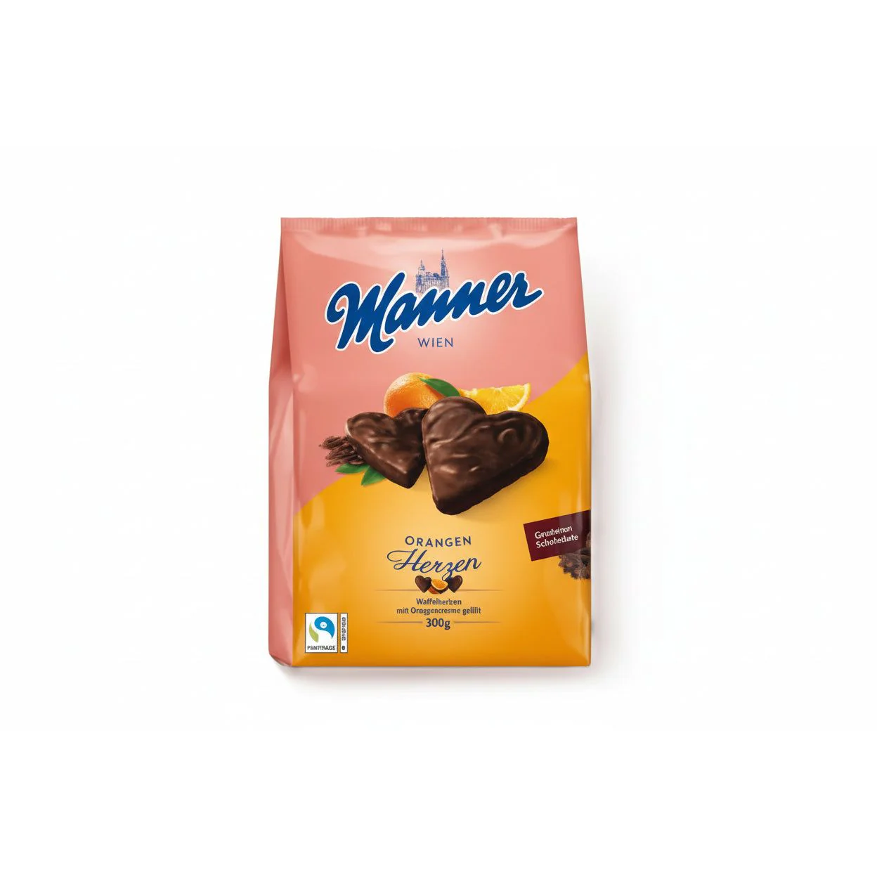Manner Orange Wafer Hearts 300g