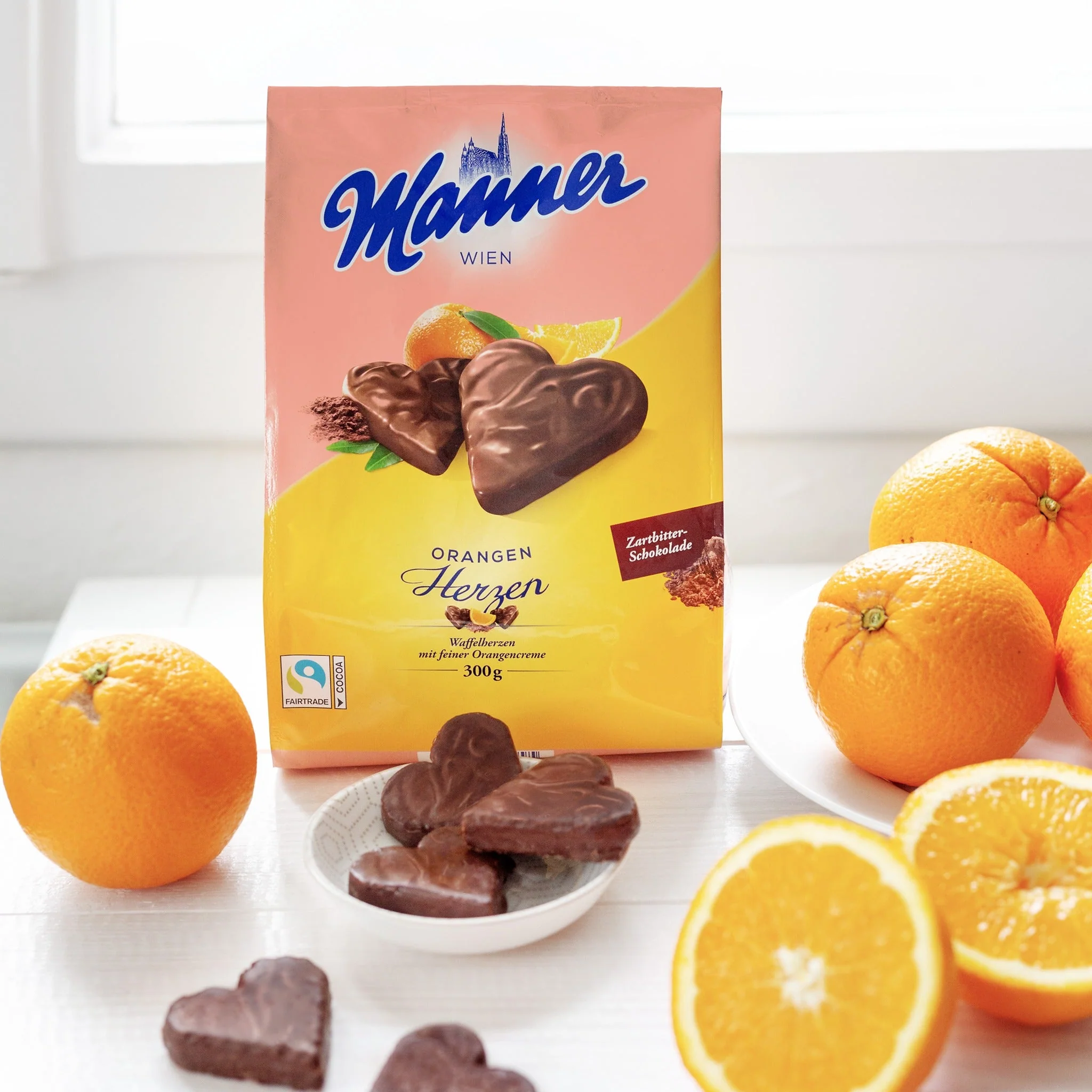Manner Orange Wafer Hearts 300g - Image 2