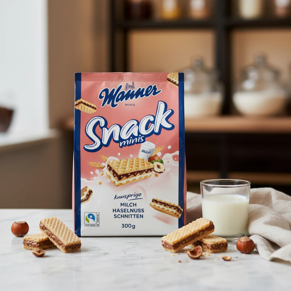 Manner Snack Minis- Milk Hazelnut Wafers