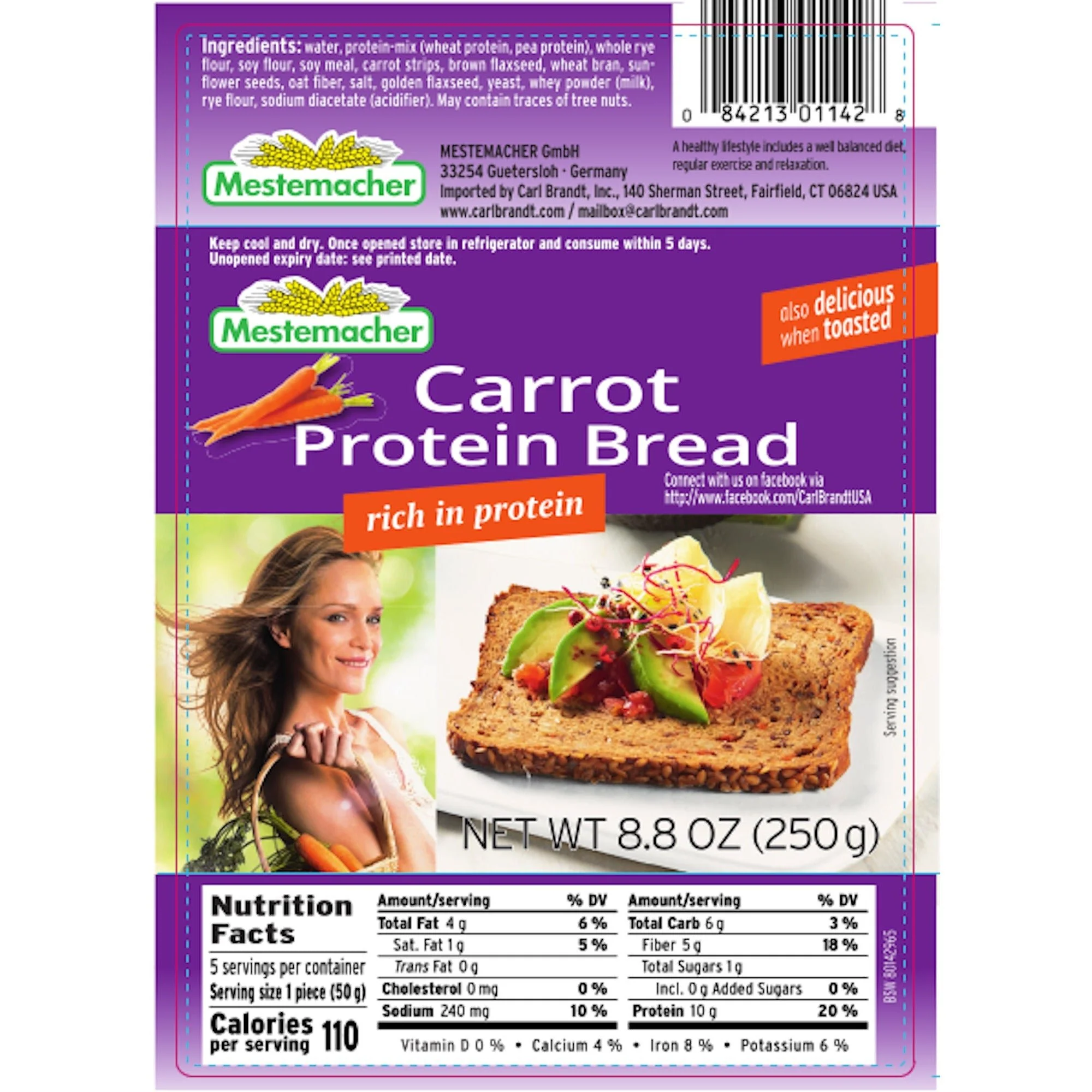 Mestemacher Carrot Protein Bread - Image 2
