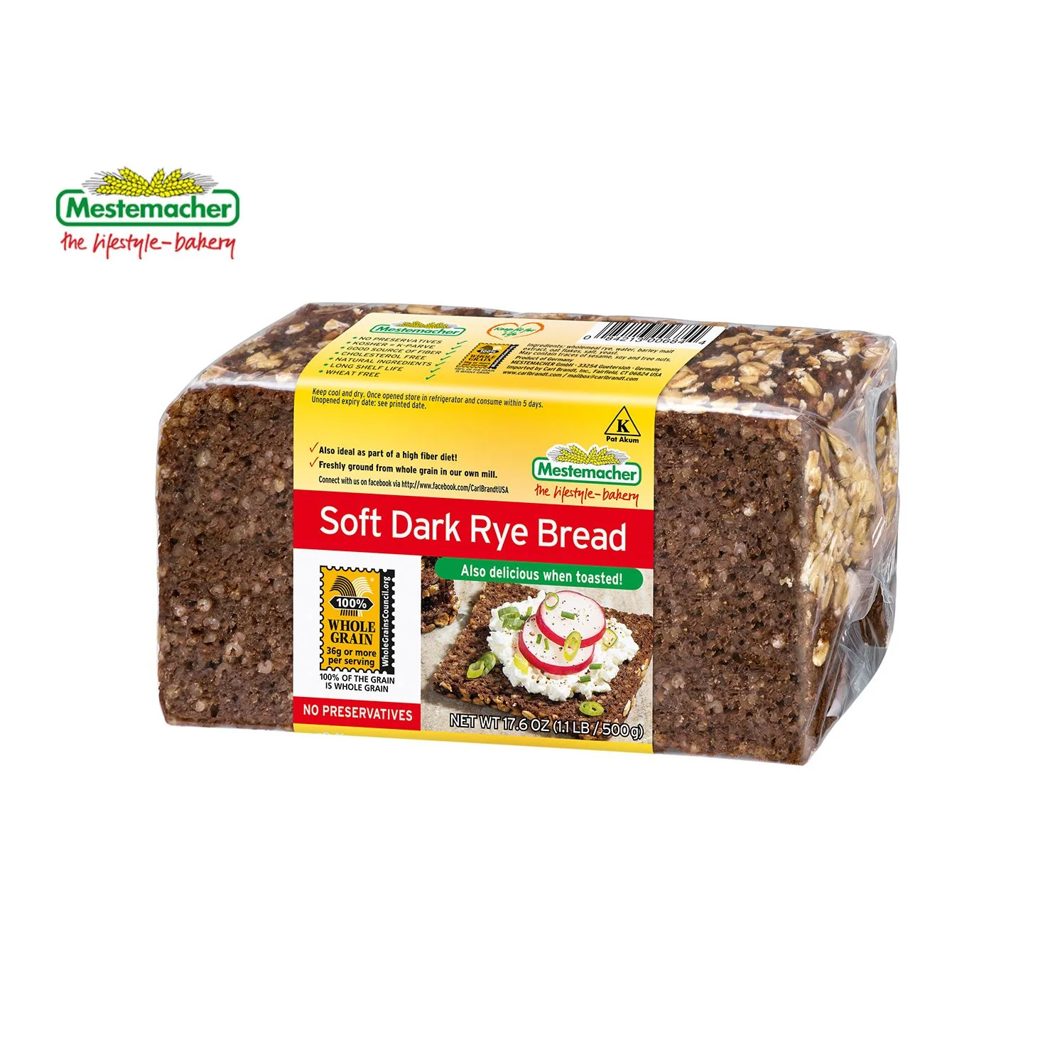 Mestemacher Soft Dark Rye Bread