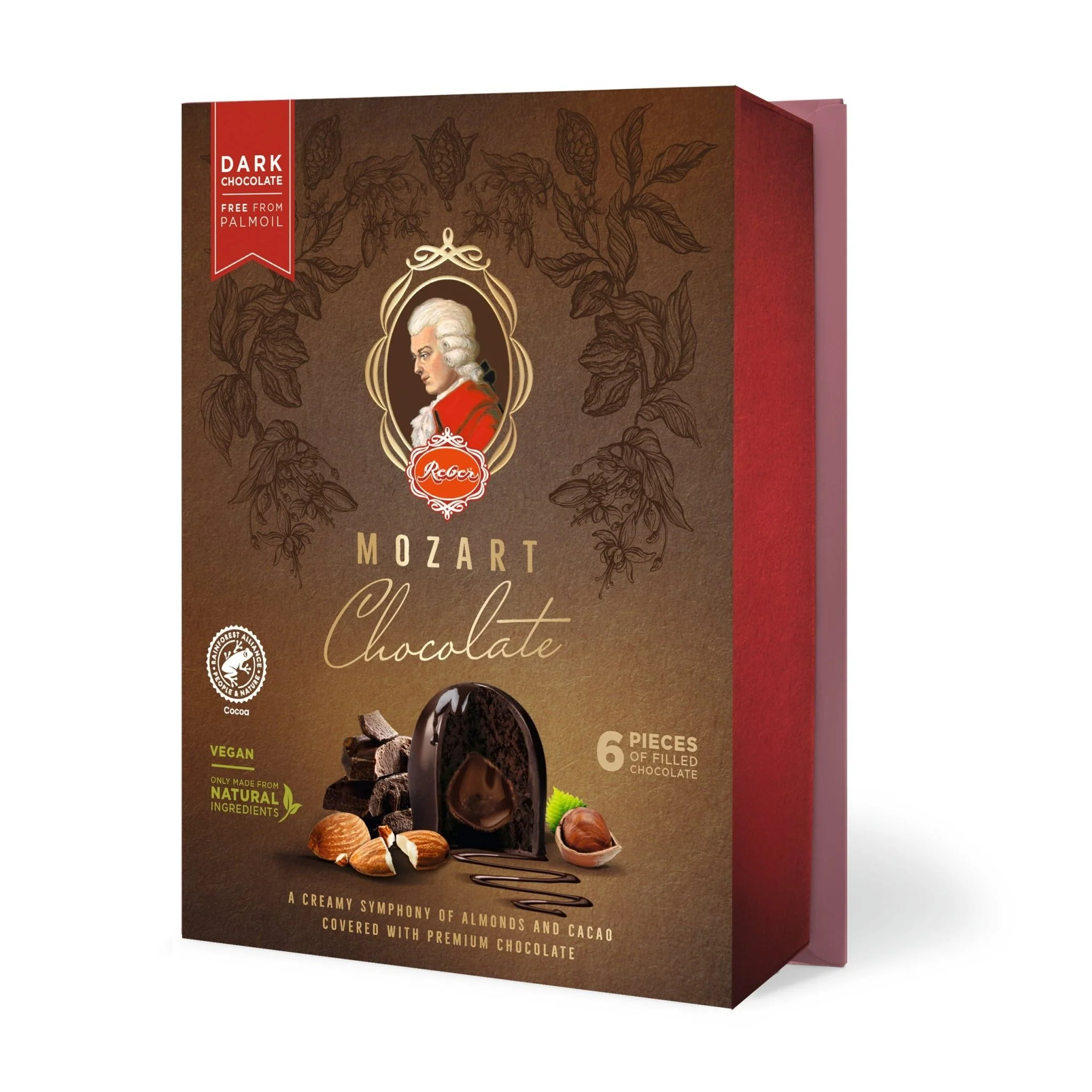 Reber Mozart Dark Chocolate Kugel, 6 pc. Portrait Box - Image 2