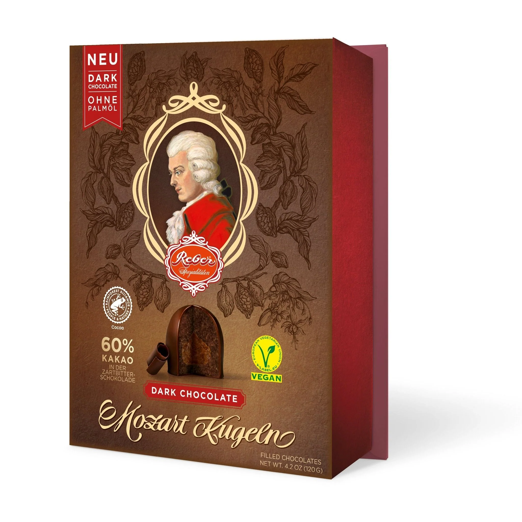 Reber Mozart Dark Chocolate Kugel, 6 pc. Portrait Box - Image 4