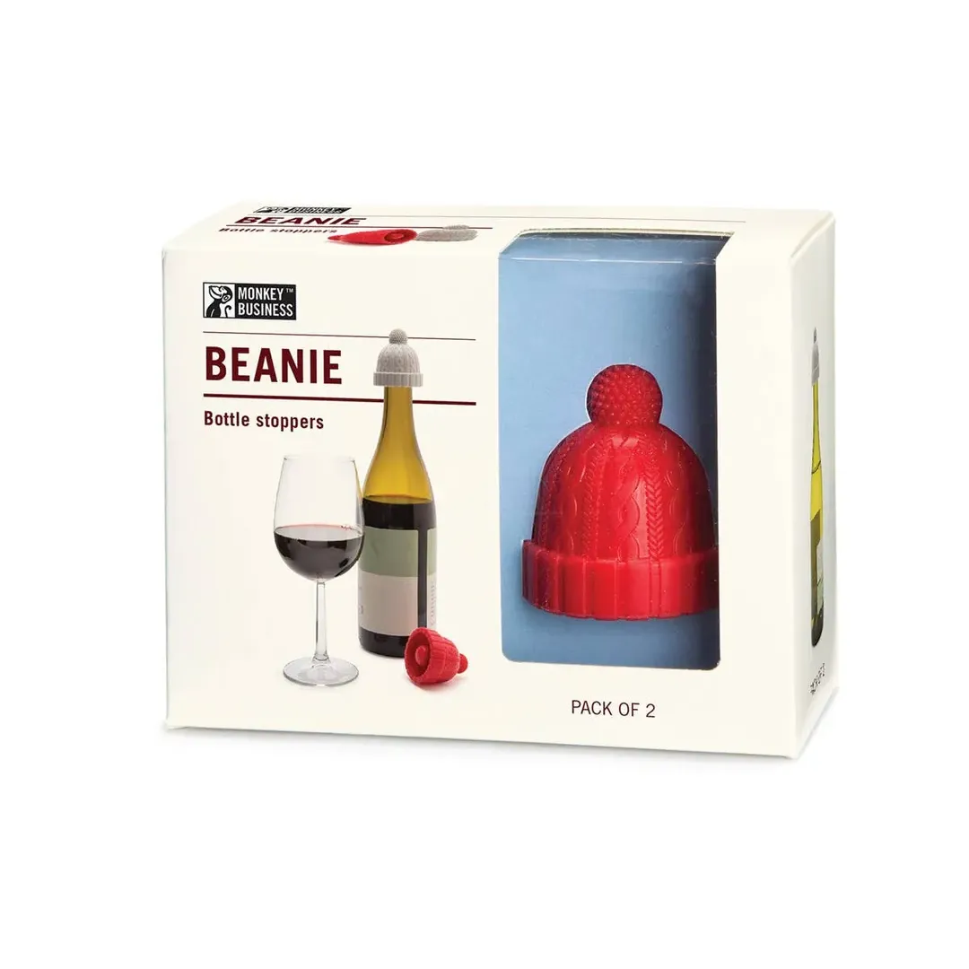 Red & Grey Beanie - Pack of 2 | Bottle Stoppers