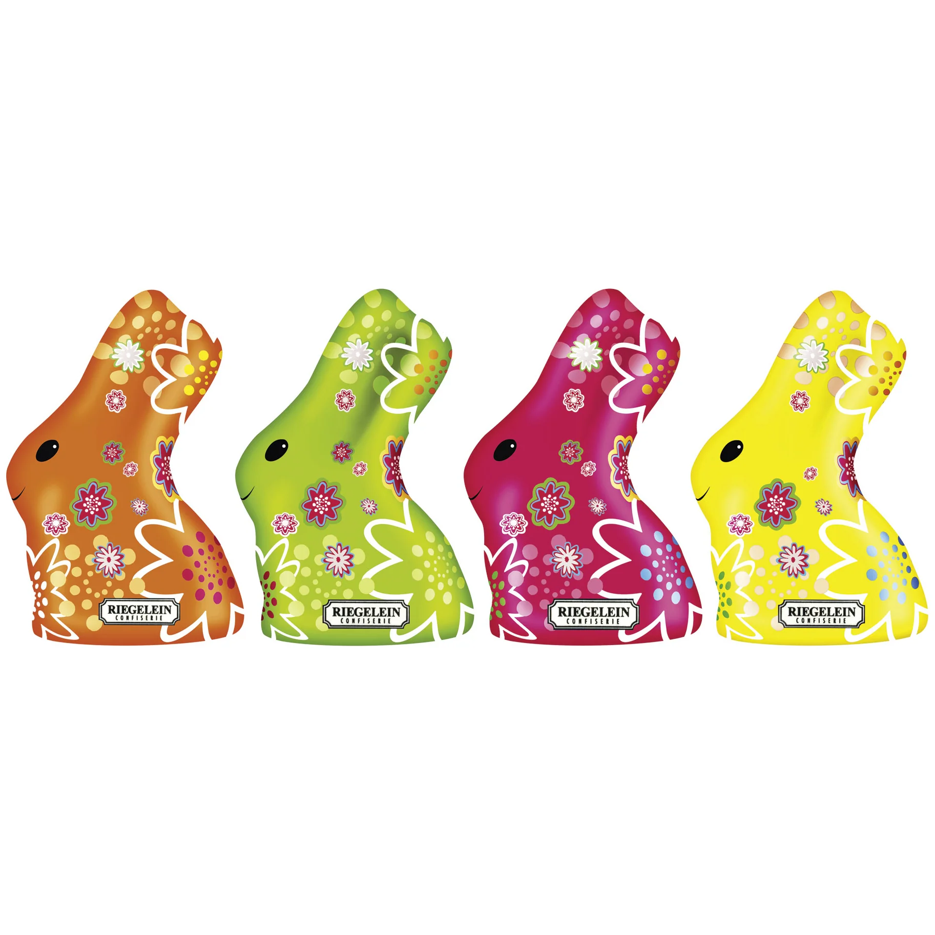 Riegelein Milk Chocolate Easter Bunny in Spring Foil Wrap - Image 2