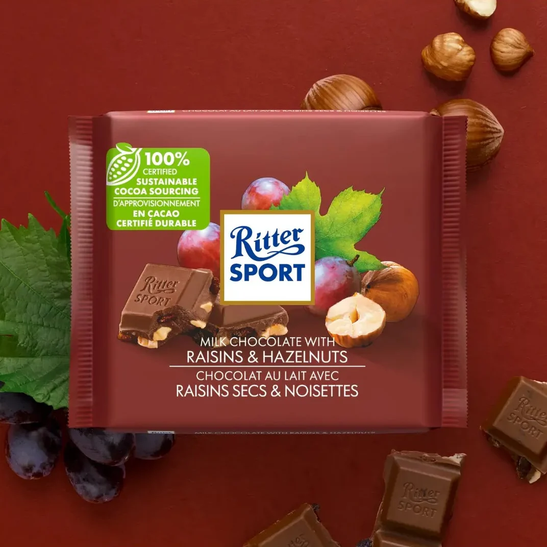 Ritter Sport Milk Chocolate with Raisins & Hazelnuts