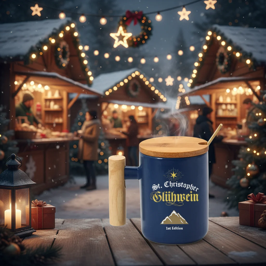St. Christopher Gluehwein Mug with Spoon “Limited Edition” - Image 3
