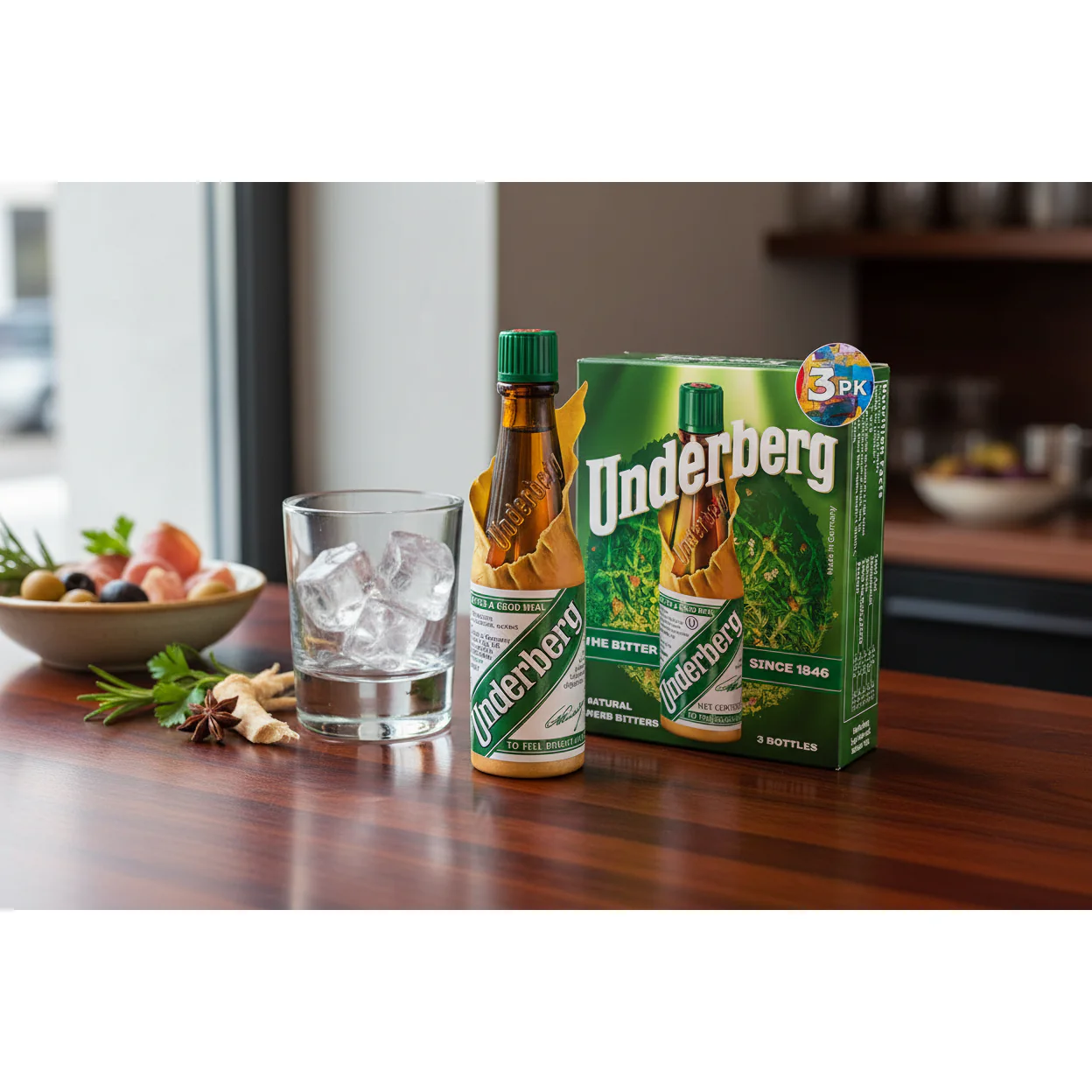 Underberg Herbal Bitters, 3 Bottle Pack